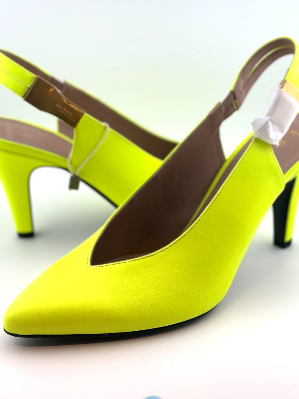 BRAND NEW BALMAIN  NEON YELLOW LEATHER HEELS